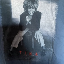 Tina Turner Twenty Four Seven Blue Tour T-shirt Size XL Gildan Tag Heavy Cotton