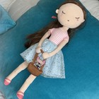 Aurora Little Lilly Floral Girl with French Bulldog Doll Plush Ragdoll 12" — photo 1