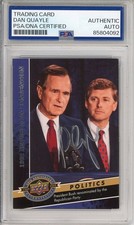 2009 Upper Deck Vice President Dan Quayle SIGNED Card AUTOGRAPH PSA DNA COA AUTO