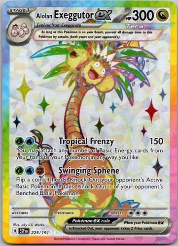 Alolan Exeggutor ex Holo Ultra Rare SV08: Surging Sparks 225/191 NM