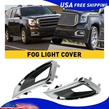 For 2015-2020 GMC Yukon Front Fog Light Cover Fog Lamp Bezel Grille Trim 2Pcs
