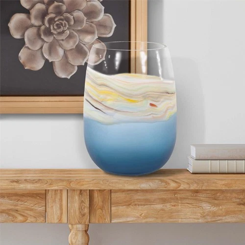 Cyprus Hand-Blown Glass Vase in Mediterranean Design - Picture 5 of 5