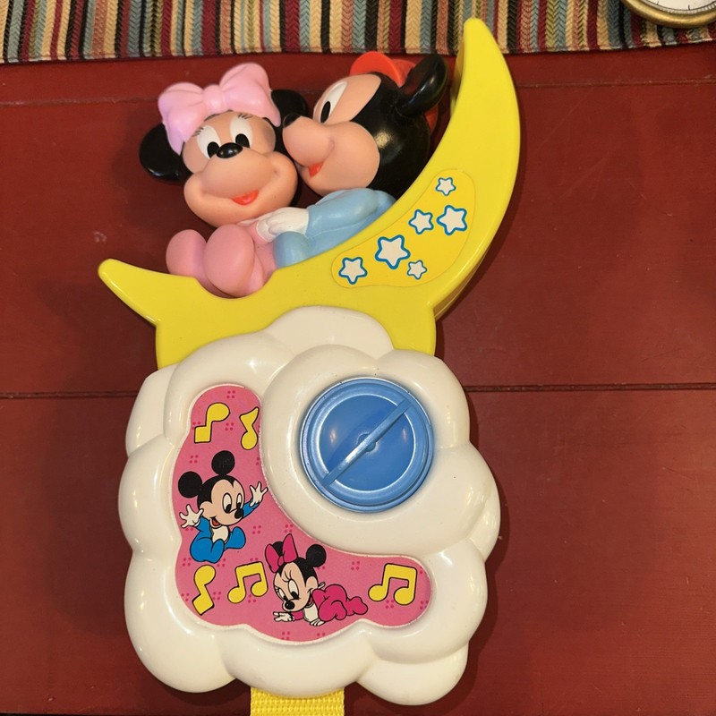 1984 Disney Arco Mickey Mouse & Minnie Babies Baby Crib Musical Wish Upon a Star