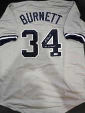AJ Burnett 09 WS Champs Autographed New York Custom Gray Baseball Jersey - BAS