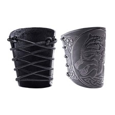 100 Genuine Leather Handmade Cuffs Bracers - LARP Gauntlet Real Leather Wris...