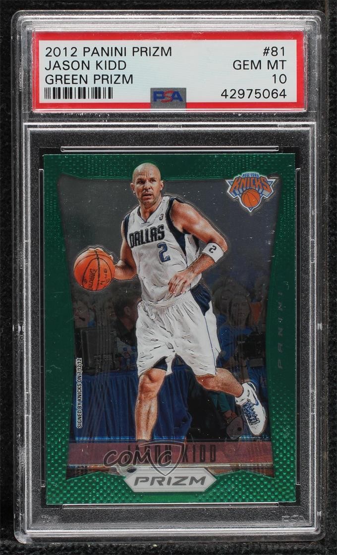 2012-13 Panini Prizm Green Prizm Jason Kidd #81 PSA 10 GEM MT HOF 4f5