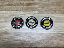 Hot Wheels Redline METAL BUTTONS - Lot of 3 Original Vtg Button Badge Pin 1967