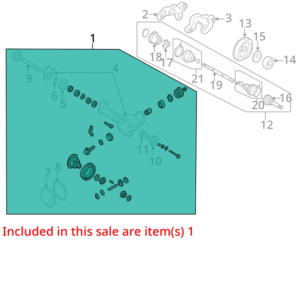 Eje delantero Carrier relación 4.363 compatible con 96-99 01-04 PATHFINDER 113229 Foto 4 de 4