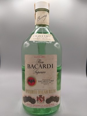 Bacardi Ron Superior Silver Label Rum 40% Puerto Rican 1,750 Henkelflasche
