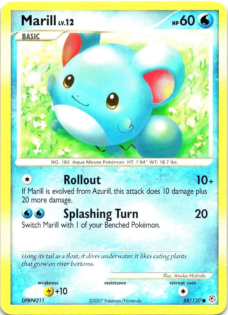 Marill 88/130 Common Diamond & Pearl Pokemon Near Mint