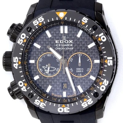 EDOX CLASS 1 Ice Shark III 10304-37NO-NOR Quartz Black Dial Rubber Men's Watch
