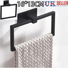 Hand Towel Ring Square Holder Wall Mounted Rail Kitchen Bathroom Stainless Steel