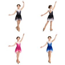 Girls Dress Glossy Bodysuit Gymnastics Leotard Buttoned Crotch Dancewear Outfit