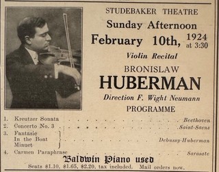 BRONISLAW HUBERMAN program FRITZ KREISLER violin CASALS cello RACHMANINOFF 1925