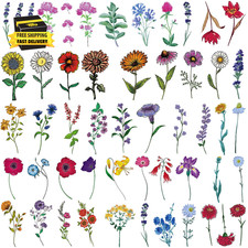 12 Sheets Watercolor Flower Temporary Tattoos Stickers