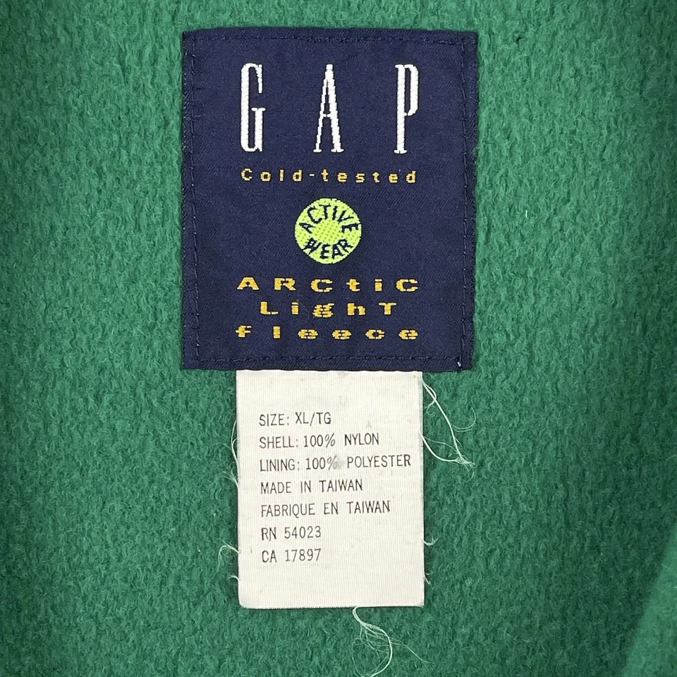 Chaqueta cortavientos vintage GAP para hombre XL azul 1/4 cremallera forrada de lana en polvo Y2K Foto 4 de 4