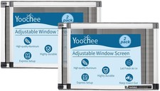 Yoochee Expandable Window Screen 2-Pack, Adjustable 10x14.3"-25"