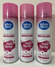 3x WHITE RAIN Extra Hold SCENTED Hairspray w/Active Botanicals, 7oz. each - NEW