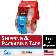 Scotch Heavy Duty Packaging Tape With Dispenser Strong Seal Shipping Packing New