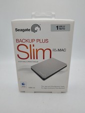 Seagate Backup Plus Slim 1TB External HD for Mac SRD00F1 USB 3.0 - Silver NEW