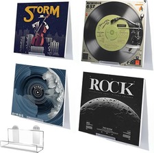 6 Pack Clear Acrylic Vinyl Record Display Shelf No Drill Wall Mount