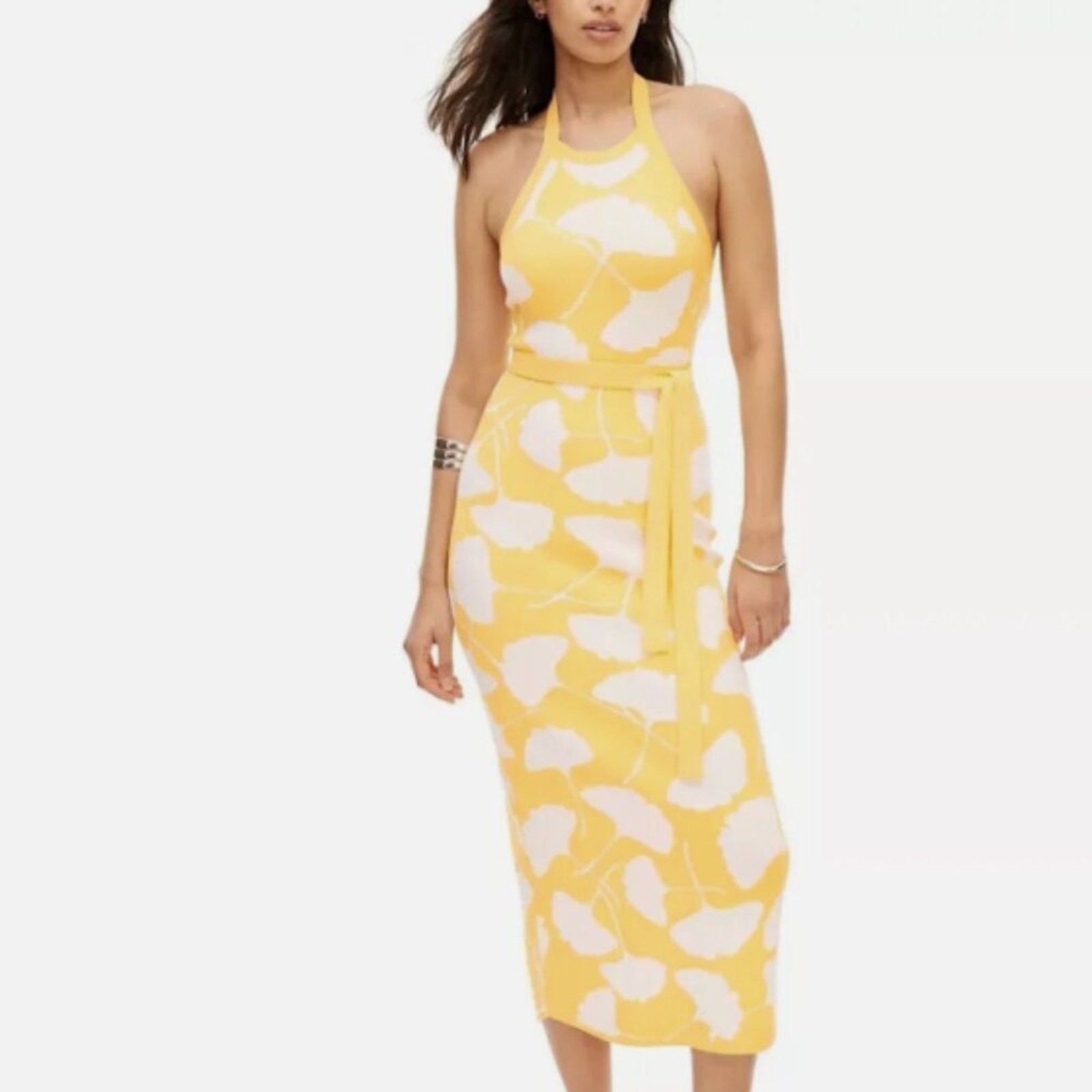 Diane Von Furstenberg DVF x Target Ginkgo Knit Midi dress yellow white - XS