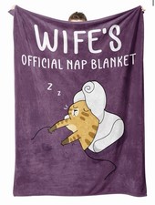 Soft Plush Cozy Purple Cat Premium Lux Blanket 60x50 Fun Cat Lady Cat lover Gift