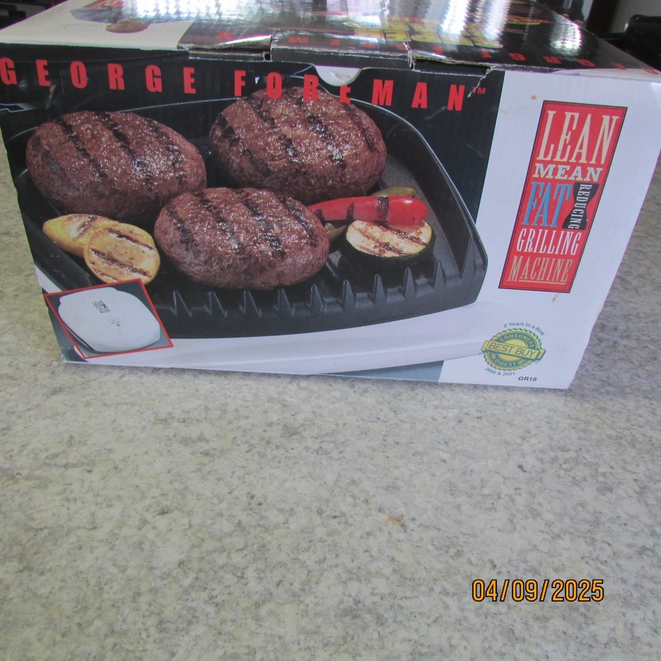 MÁQUINA DE ASAR GEORGE FOREMAN SUPER CHAMP 50 PULGADAS CUADRADAS VERDE MAGRA NUEVA Foto 2 de 3