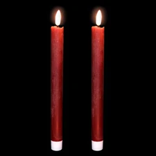 Wondise Flameless Taper Candles with Timer, 2 Pack Battery Operated Flameless...
