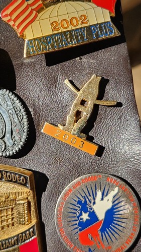 Houston Rodeo Lapel Pin Collection On Leather 2002-2004 Livestock Show ...