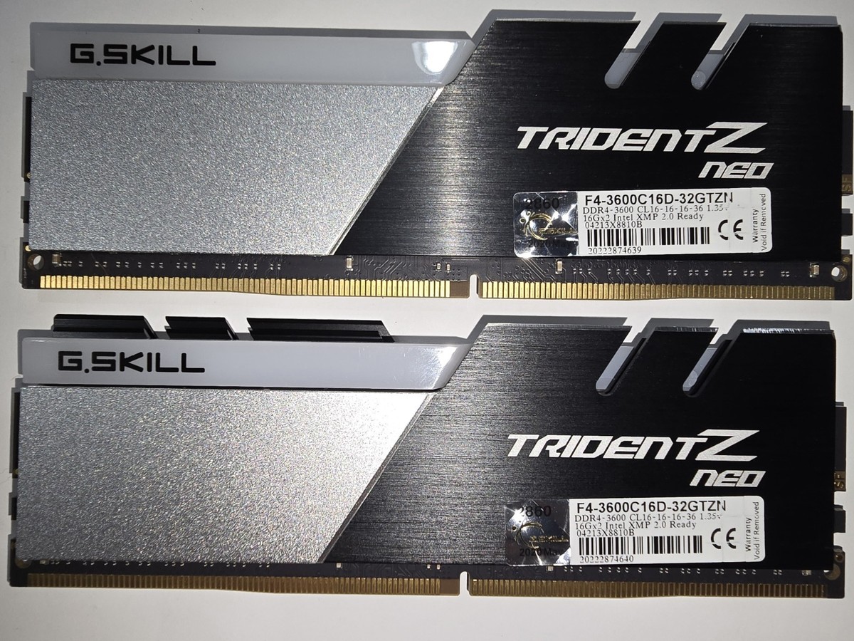 G.Skill Trident Z Neo DDR4-3600 16GB×2 ✓✓ G.SKILL TridentZ Neo RGB 32GB (2x16GB) 3600 MHz (16-16-16-36