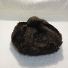 Vintage Fur Beret Dark Brown Union Made Authentic Womens Winter Hat