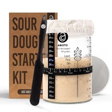 Sourdough Starter Jar Kit, Includes 34 oz Sourdough Starter Jar with Metallic...