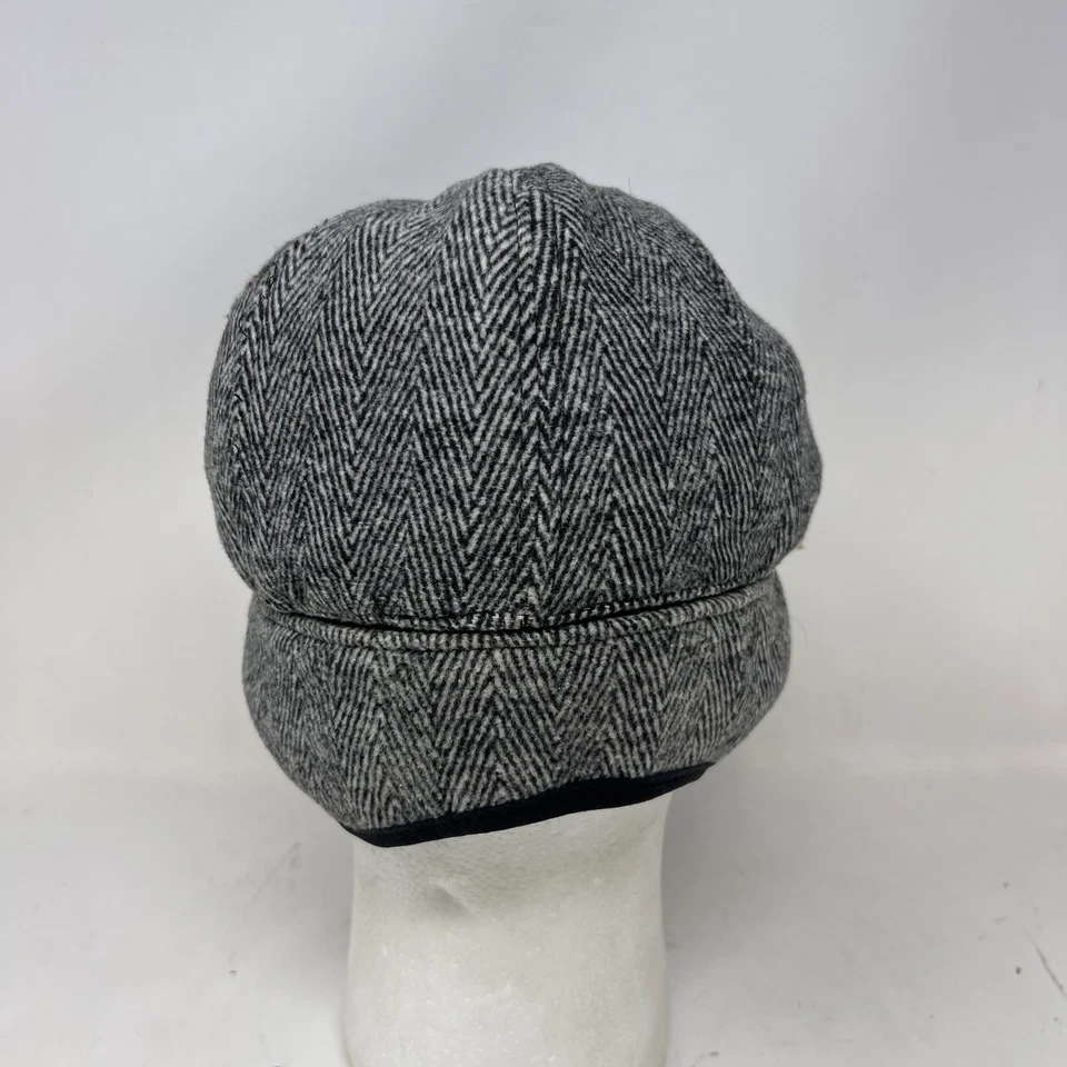 Sombrero Época Gorra de Noviero Lana Espiga Para Hombres Gris Medio Invierno Oreja Solapa Forrada Foto 4 de 4