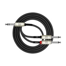 Kirlin Cable Y-336PR-03 - 3-Feet - 1/4-Inch Stereo Plug to Dual 3 feet, Black