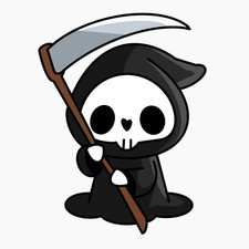 Cute Grim Reaper Sticker Decal Xv