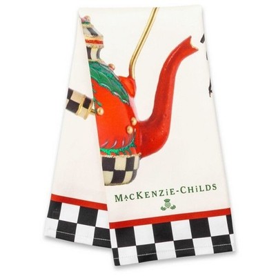 MacKenzie Childs PUT ON THE KETTLE Dish Towel 100% COTTON Courtly Check *NEW*