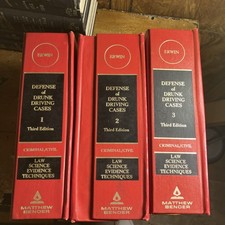 Defense Of Drunk Driving Cases Criminal/Civil Third Edition ERWIN 1980 Vol.  1-3