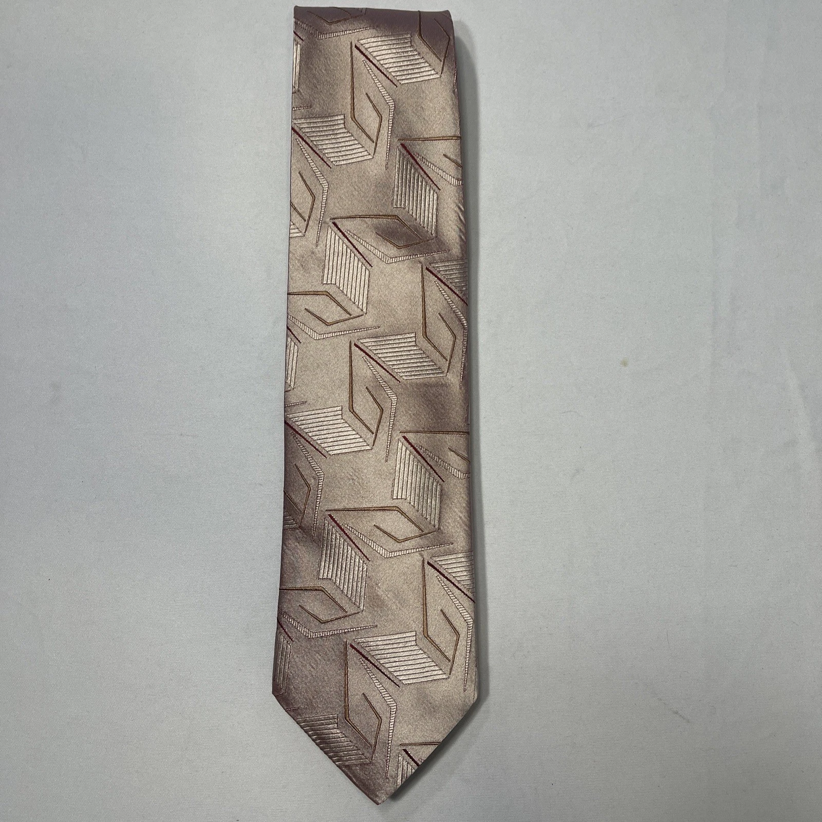 Bolgheri Mens Neck Tie Silk Geometric Italy 100% Silk - product detail image 1