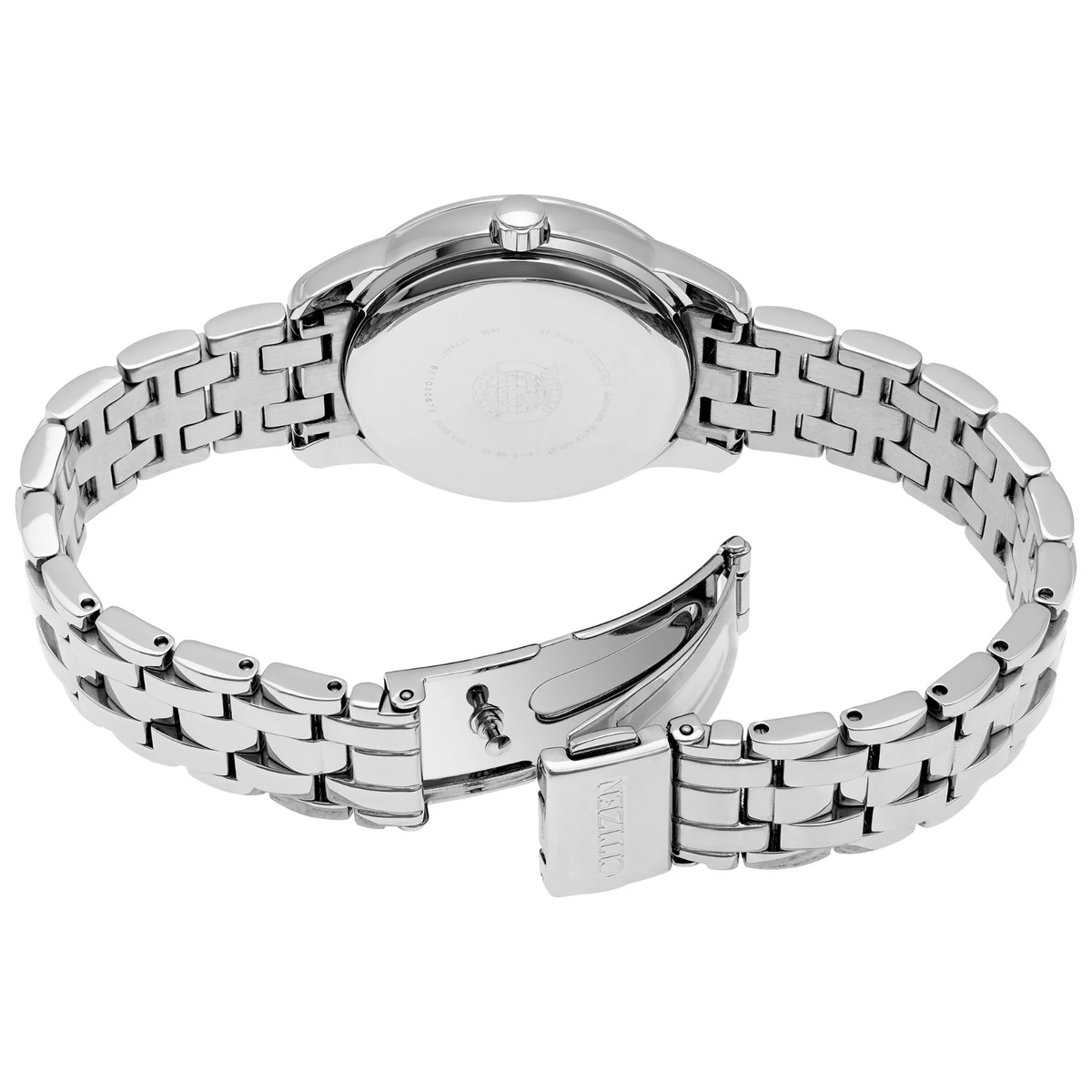 CITIZEN  Eco-Drive SWAROVSKI  ブラウン×シルバー Citizen Eco-Drive Ladies Swarovski Crystal Multi-Dial 32mm
