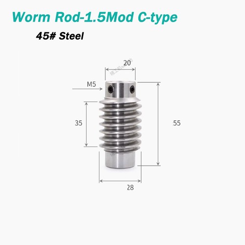 1.5 Module Gear 20T-40T Teeth Brass Worm Gear Wheel & A B C L Worm Gear Shaft - Picture 18 of 20