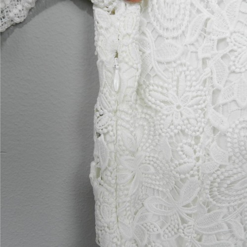 Anthropologie Charleston Lace Mini Dress Sz 0 White Rehearsal Wedding Engagement - Picture 6 of 11