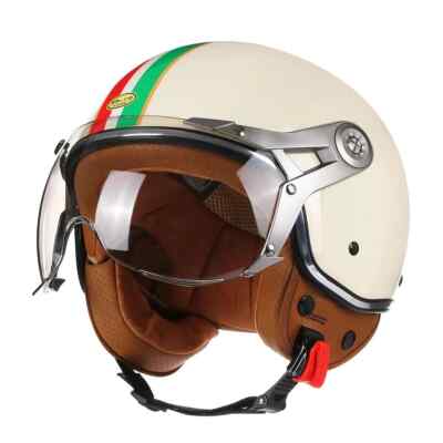 best jet motorcycle helmet New Motorcycle Helmet Jet with Visor Motorbike Riding 3/4 Open Half Helmet  Retro