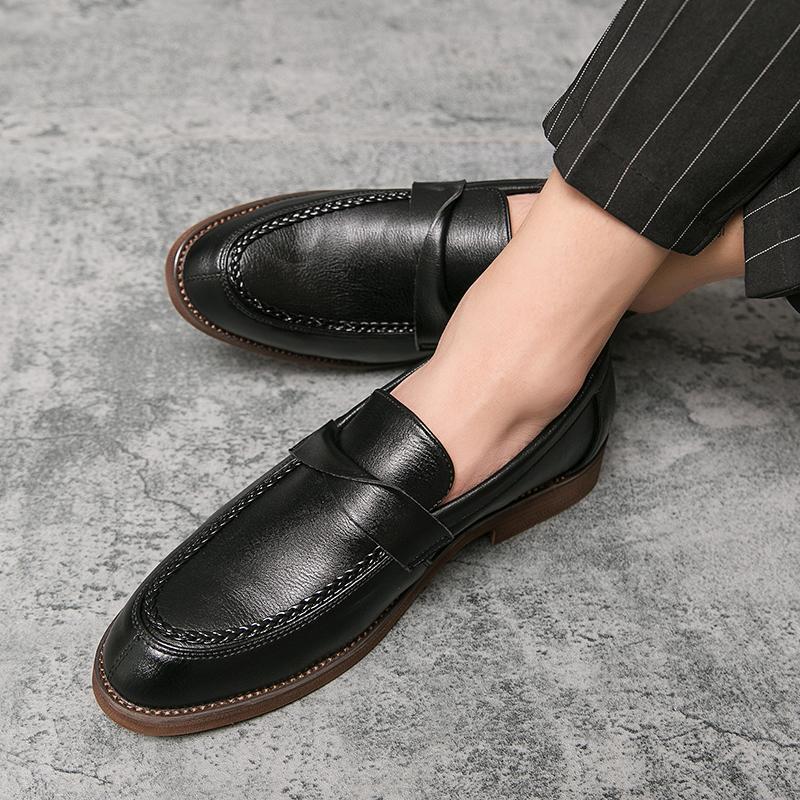 SAOLA Abito uomo tempo libero britannico retrò punta business Oxford scarpe piatte pull on