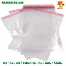 A3 A4 Self Seal Cellophane Gift Bags Large Clear Cello Plastic Adhesive Art Bag
