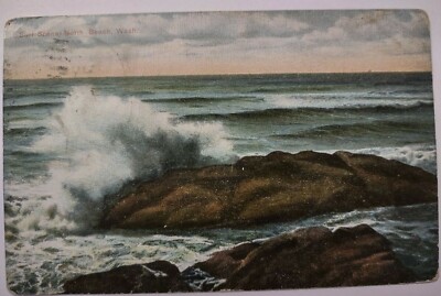 Surf North Beach Washington Divided Back Postcard Alaska Yukon Pacific Expo