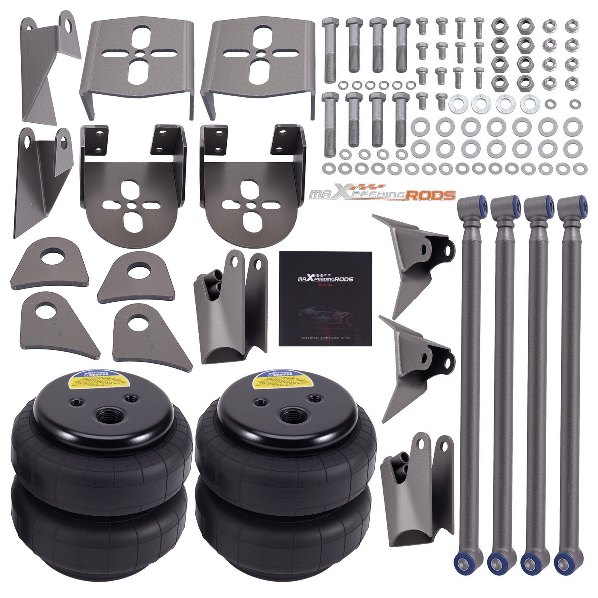 Weld-On Triangulated 4 Link Kit 2500 Spring Bags Air Ride