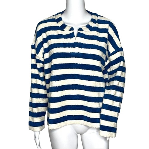 Sweat-shirt Velours Madewell à Manches Ballon - Taille XS, Marine, Col Crew - Neuf Avec étiquettes (NWT)