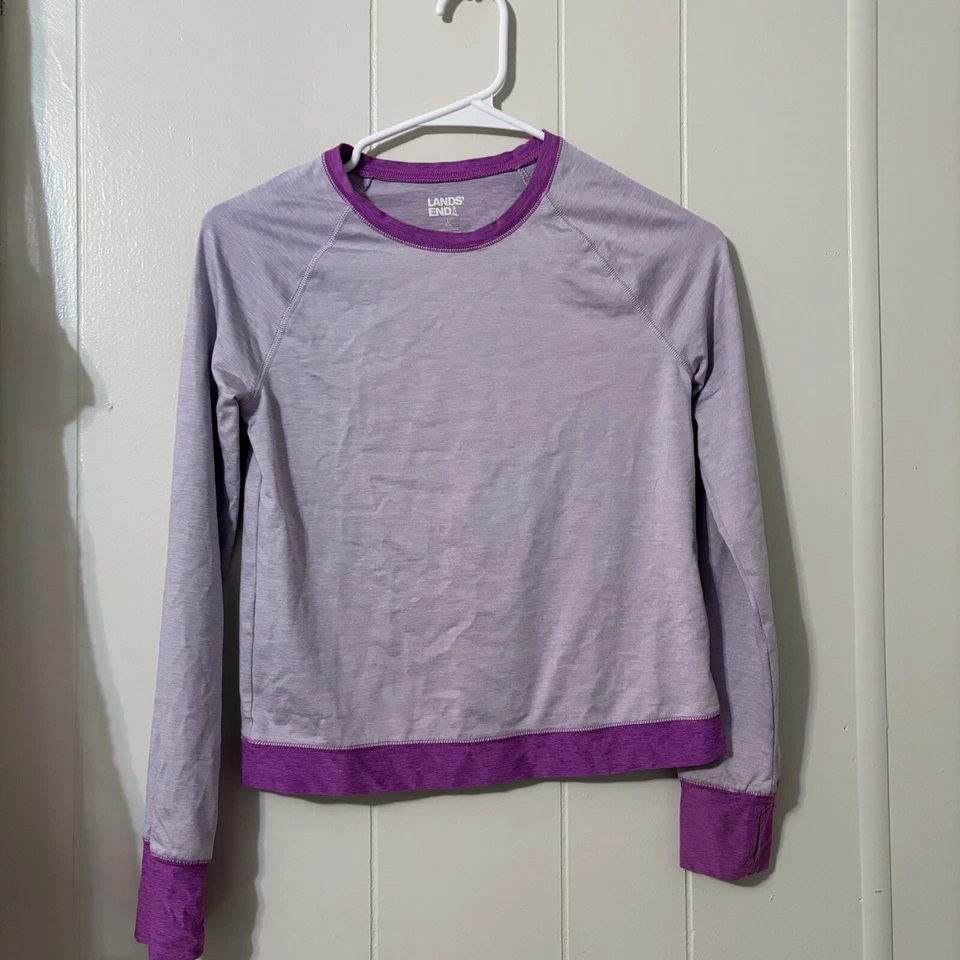 Lands end Niñas 10-12 Tops, Juego de 2, Algodón, Mangas Largas Foto 2 de 4
