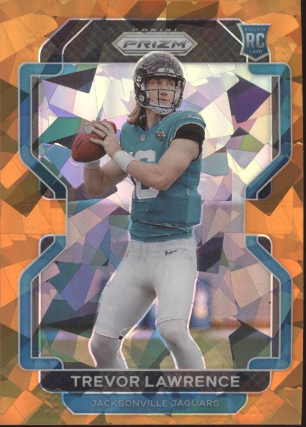 Trevor Lawrence 2021 Panini Prizm Orange Cracked Ice Prizm RC #331